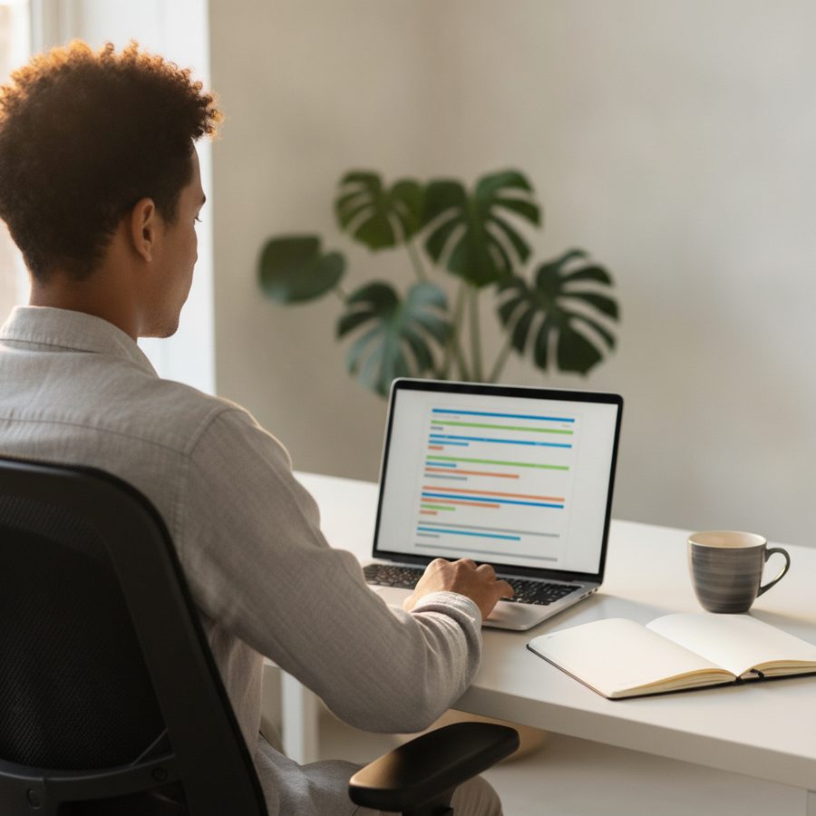 AI reading a government tender on a laptop